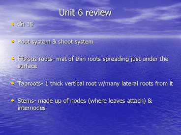 Unit 6 review