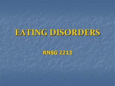 EATING DISORDERS