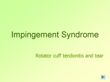 Impingement Syndrome