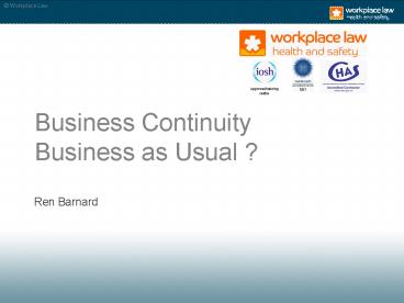 Business Continuity Business as Usual ?