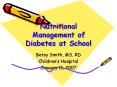 Nutritional Management of Diabetes at School PowerPoint PPT Presentation