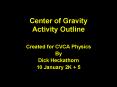 Center of Gravity Activity Outline PowerPoint PPT Presentation
