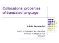 Collocational properties of translated language PowerPoint PPT Presentation