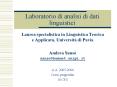 Laboratorio di analisi di dati linguistici PowerPoint PPT Presentation