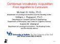 Contextual Vocabulary Acquisition: From Algorithm to Curriculum PowerPoint PPT Presentation