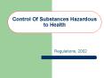 Control Of Substances Hazardous to Health PowerPoint PPT Presentation