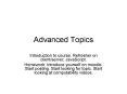 Advanced Topics PowerPoint PPT Presentation