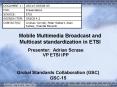 Mobile Multimedia Broadcast and Multicast standardization in ETSI PowerPoint PPT Presentation