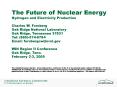 The Future of Nuclear Energy Hydrogen and Electricity Production Charles W. Forsberg Oak Ridge National Laboratory Oak Ridge, Tennessee 37831 Tel: (865)-574-6784 Email: forsbergcw@ornl.gov WIN Region II Conference Oak Ridge, Tenn. February 2-3, PowerPoint PPT Presentation