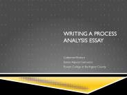 Writing a Process Analysis Essay