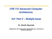CPE 731 Advanced Computer Architecture  ILP: Part V 