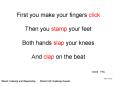 First you make your fingers click Then you stamp your feet Both hands slap your knees And clap on the beat                           Chord  FAC PowerPoint PPT Presentation