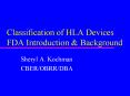 Classification of HLA Devices FDA Introduction PowerPoint PPT Presentation