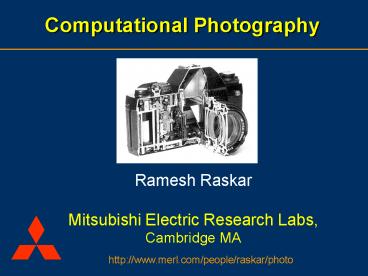 Computational Photography