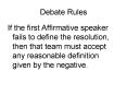 Debate Rules PowerPoint PPT Presentation