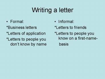 Writing a letter