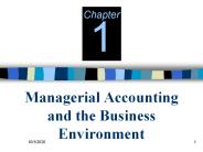 Managerial Accounting and the Business Environment
