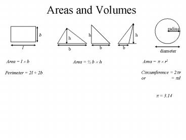 Areas and Volumes