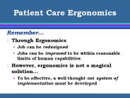 Patient Care Ergonomics