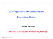 CS 267 Applications of Parallel Computers  Dense Linear Algebra