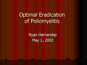 Optimal Eradication of Poliomyelitis