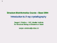 Structure Bioinformatics Course 