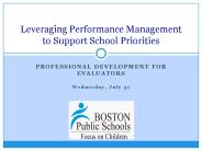 PROFESSIONAL DEVELOPMENT FOR EVALUATORS