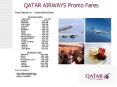 QATAR AIRWAYS Promo Fares PowerPoint PPT Presentation