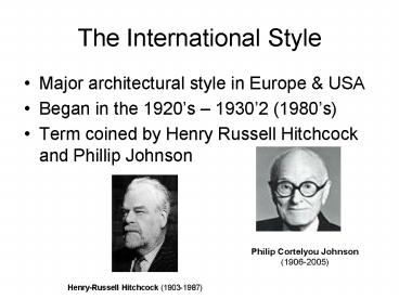 The International Style