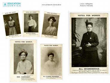 Suffragettes postcard images