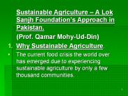 Sustainable Agriculture 