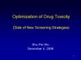 Optimization of Drug Toxicity (Side of New Screening Strategies) PowerPoint PPT Presentation