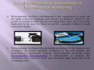 Use of Environmental Instruments in Environmental Monitoring