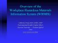 Overview of the Workplace Hazardous Materials Information System (WHMIS) PowerPoint PPT Presentation