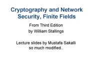 Cryptography and Network Security, Finite Fields