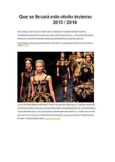 otoño invierno reporte moda 2013