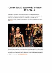 otoño invierno reporte moda 2013