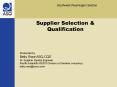 Supplier Selection PowerPoint PPT Presentation