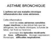 ASTHME BRONCHIQUE