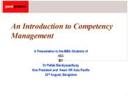 An Introduction to Competency          Management