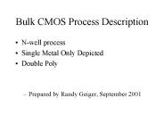 Bulk CMOS Process Description