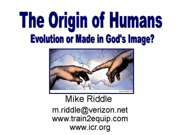 The Origin of Humans