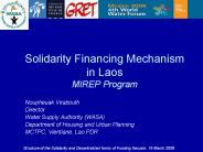 Solidarity Financing Mechanism in Laos MIREP Program