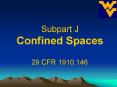 Subpart J Confined Spaces PowerPoint PPT Presentation