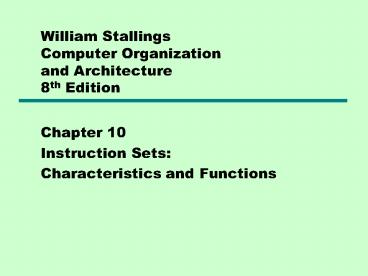 William Stallings Computer Organization and Architecture 8th Edition ...