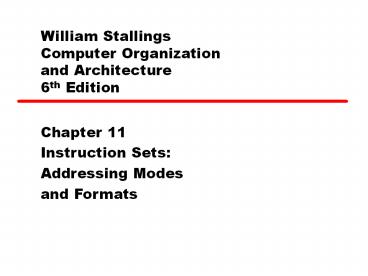 William Stallings Computer Organization and Architecture 6th Edition
