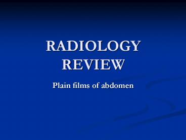 RADIOLOGY REVIEW
