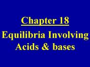 Equilibria Involving Acids