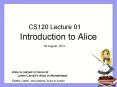 Introduction to Alice PowerPoint PPT Presentation