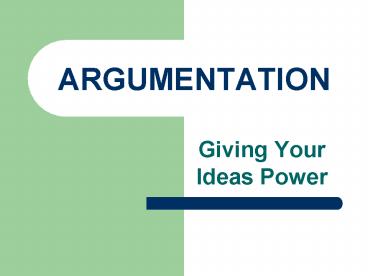 ARGUMENTATION